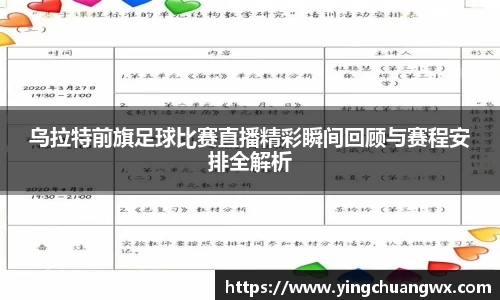 乌拉特前旗足球比赛直播精彩瞬间回顾与赛程安排全解析